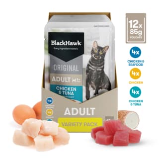 Black Hawk Original Adult Gravy Wet Cat Food Variety Pack - 85g x 24