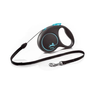 Flexi Black Design Cord Retractable Dog Lead - Blue, Small