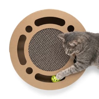 Pup & Purr Playtime Cardboard Round Cat Scratcher - Medium