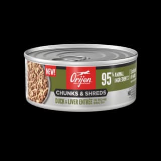 Orijen Duck & Liver Entrée Chunks & Shreds in Bone Broth Wet Cat Food - 155g
