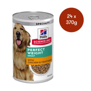 Hill's Science Diet Adult Perfect Weight with Chicken & Vegetables Canned Wet Dog Food - 370gx24
