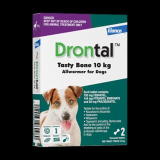 Drontal Tasty Bone Dog Allwormer - 10kg - 2 Pack