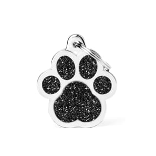 My Family Shine Cat and Dog Paw Tag - Large, Black