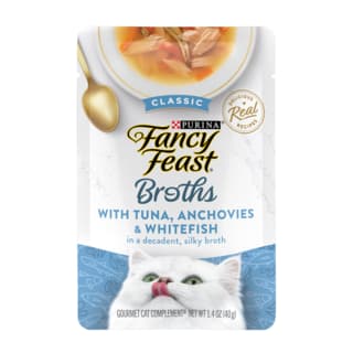Fancy Feast Broths Tuna Anchovies & Whitefish Wet Cat Food - 40g