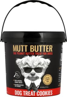Mutt Butter Peanut Butter Cookie Bucket Dog Treats - 600g