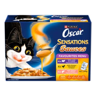 Oscar Sensations Sauces Favourites Menu Wet Cat Food Variety Pack - 85g x 12 Pack