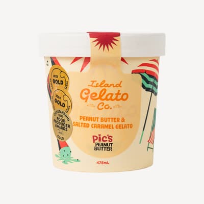 Island Gelato Co Pics Peanut Butter And Salted Caramel Gelato 475ml