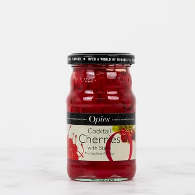 Opies Red Maraschino Cherries With Stems 225g