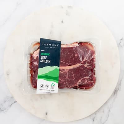 Harmony Organic Beef Sirloin Steak 360g