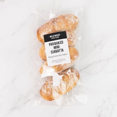 Wild Wheat Mini Par Baked Ciabatta 4 Pack