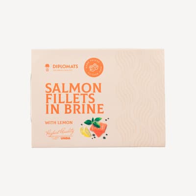 Diplomats Salmon Fillets In Brine With Lemon 140g