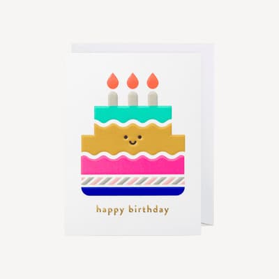 Oxted Happy Birthday Cake Small Card
