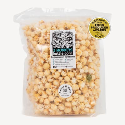 3 Monkeys Kettle Corn Sweet And Salty 495g
