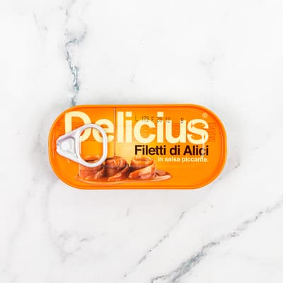 Delicious Anchovy Fillets In Spicy Sauce 50g
