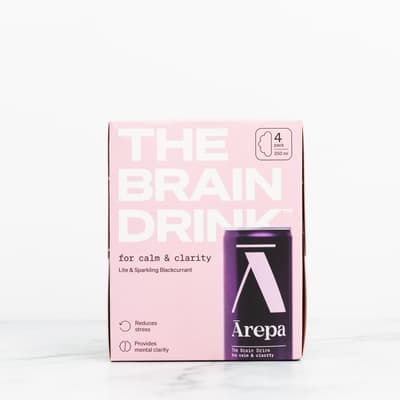 Arepa The Brain Drink For Calm Clarity Sparkling 4pk