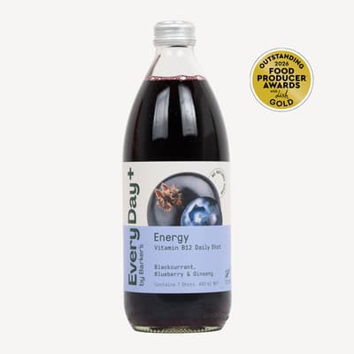 Barker's Everyday+ Blackcurrant Blueberry Ginseng Energy Shot 490ml