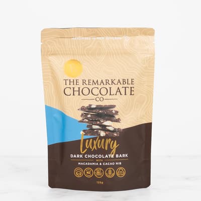 The Remarkable Chocolate Bark Macadamia & Cacao Nib 125g