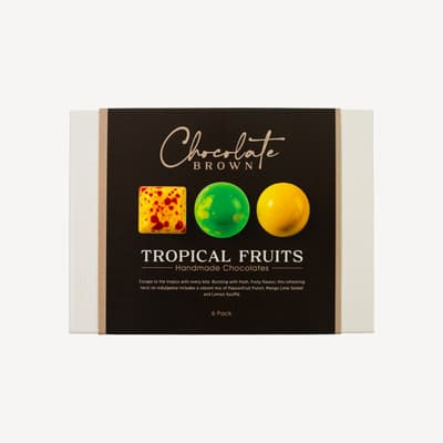 Chocolate Brown Tropical Fruits Chocolates 6 Pack