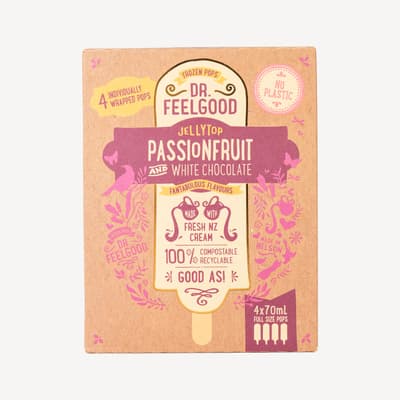 Dr Feelgood Passionfruit And White Chocolate 4 Pack