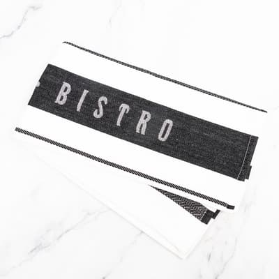 French Bistro Black And White Tea Towel