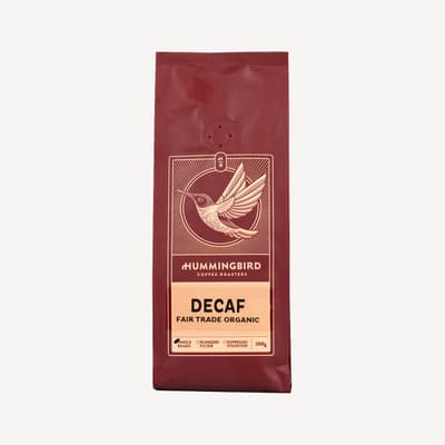 Hummingbird Fair Trade Organic Decaffeinated Beans 200g