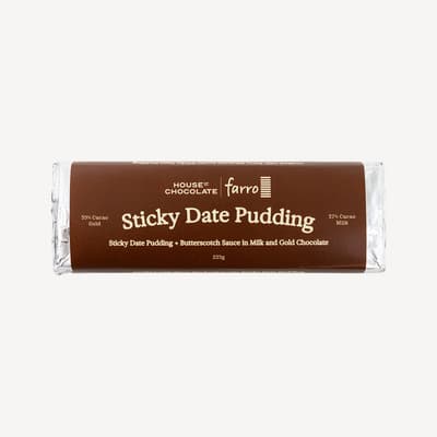 House of Chocolate Farro Kitchen Sticky Date Pudding Bar 220g