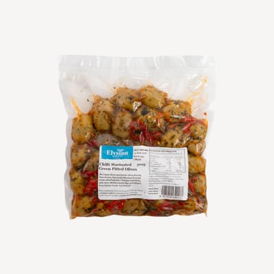 Elysian Green Pitted Chilli Olives 300g