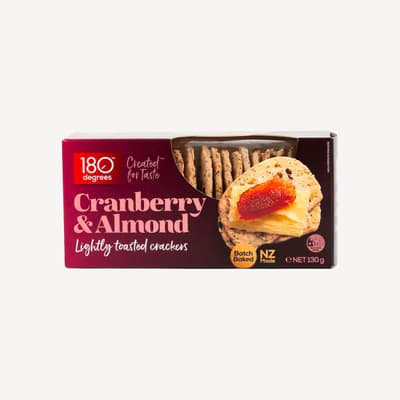 180 Degrees Lightly Toasted Cranberry & Almond 130g