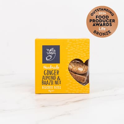 Molly Woppy Biscotti Ginger Bites With Almond And Ginger 125g