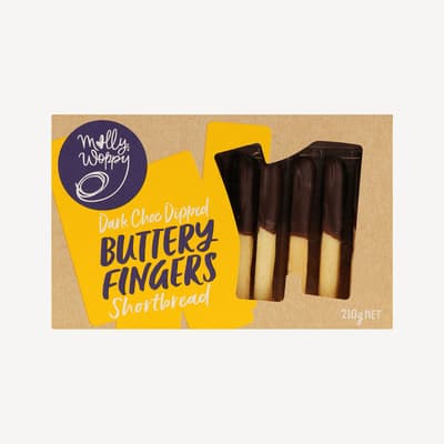 Molly Woppy Choc Dipped Buttery Shortbread Fingers 210g
