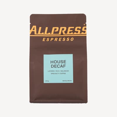 Allpress Espresso Haus Decaf Blend Coffee Whole Beans 250g