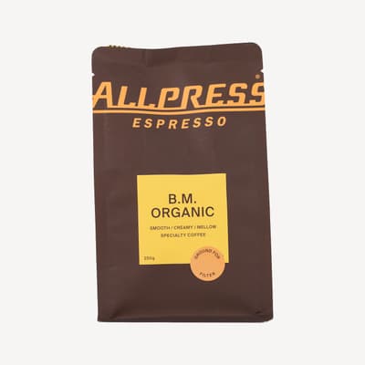 Allpress Espresso Browns Mill Organic Blend Coffee Filter Ground 250g