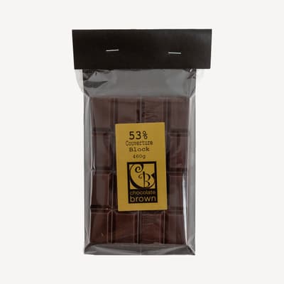 Chocolate Brown 53% Dark Bakers Chocolate Block 460g