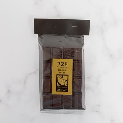 Chocolate Brown 72% Bakers Dark Chocolate Block 460g