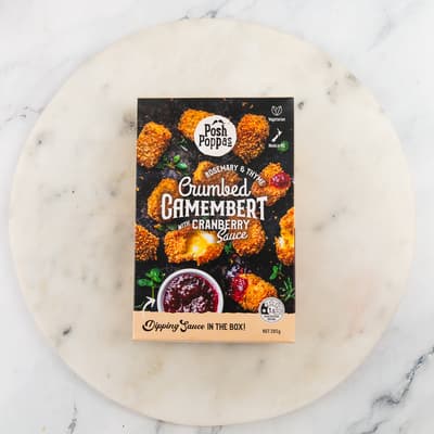 Posh Poppa Crumbed Camembert With Cranberry Sauce 300g