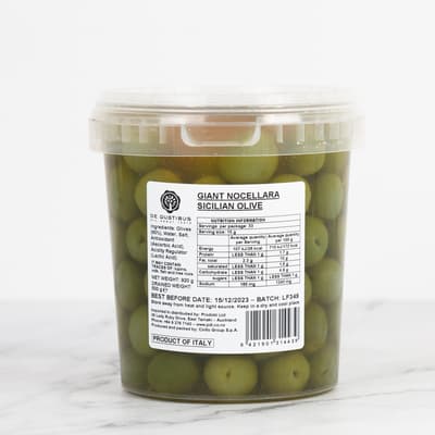 De Gustibus Giant Nocellara Sicilian Olive Bucket 800ml