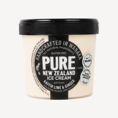 Pure Nz Kaffir Lime And Ginger Ice Cream 1l