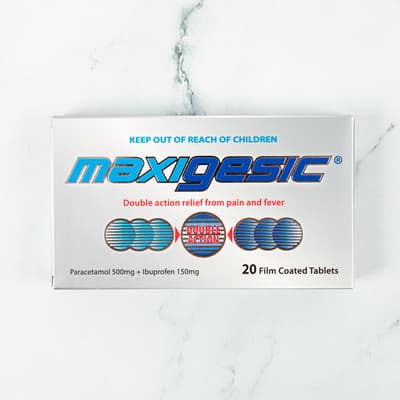 Maxigesic Paracetamol 500mg And Ibuprofen 150mg 20 Pack