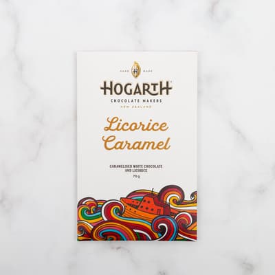 Hogarth Caramelised White Chocolate With Licorice 70g