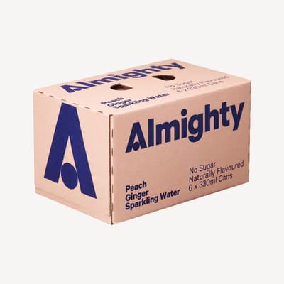 Almighty Peach And Ginger Sparkling Water 6 Pack