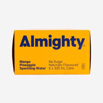 Almighty Mango And Pineapple Sparkling Water 6 Pack