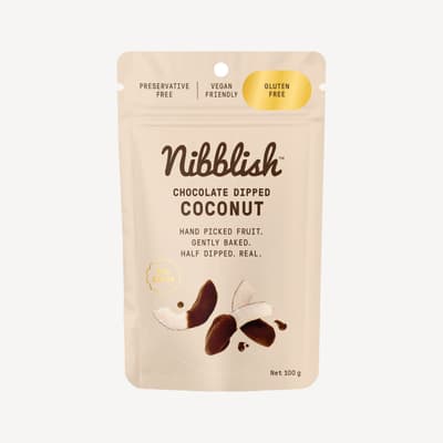 Nibblish Chocolate Dipped Coconut 100g