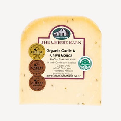 The Cheese Barn Organic Garlic And Chives Gouda Cheese 220g