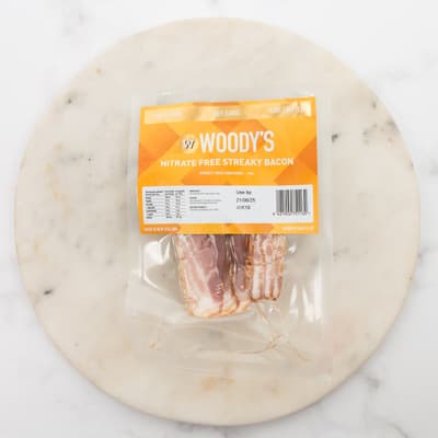Woodys Free Range Nitrate Free Streaky Bacon 220g