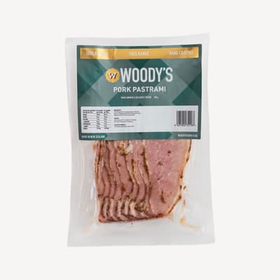 Woodys Free Range Farm Pastrami 200g