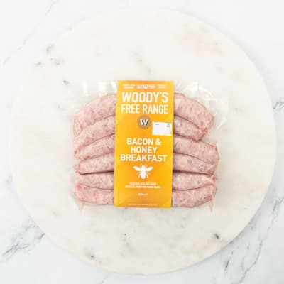 Woodys Bacon And Honey Breakfast Sausage 360g