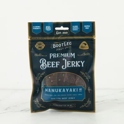 Bootleg Jerky Manuka Yaki Manuka Honey Teriyaki Beef Jerky 80g