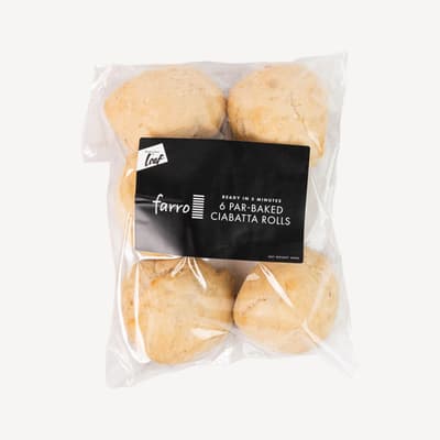 Loaf Par Baked Ciabatta Rolls 6 Pack