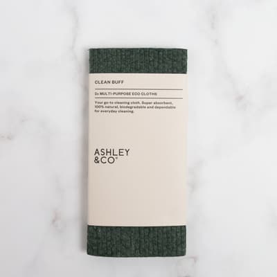 Ashley and Co Clean Buff Multi-purpose Cloths Hushed Kale 2 pack