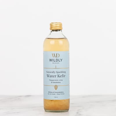 Wildly Delicious Water Kefir Peppermint Lime Kawakawa 350ml